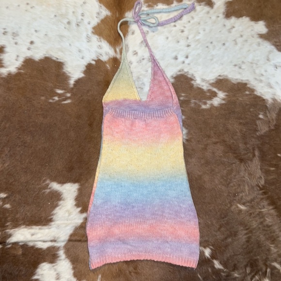 Rainbow Knit Halter Dress - Princess Polly - Picture 3 of 3